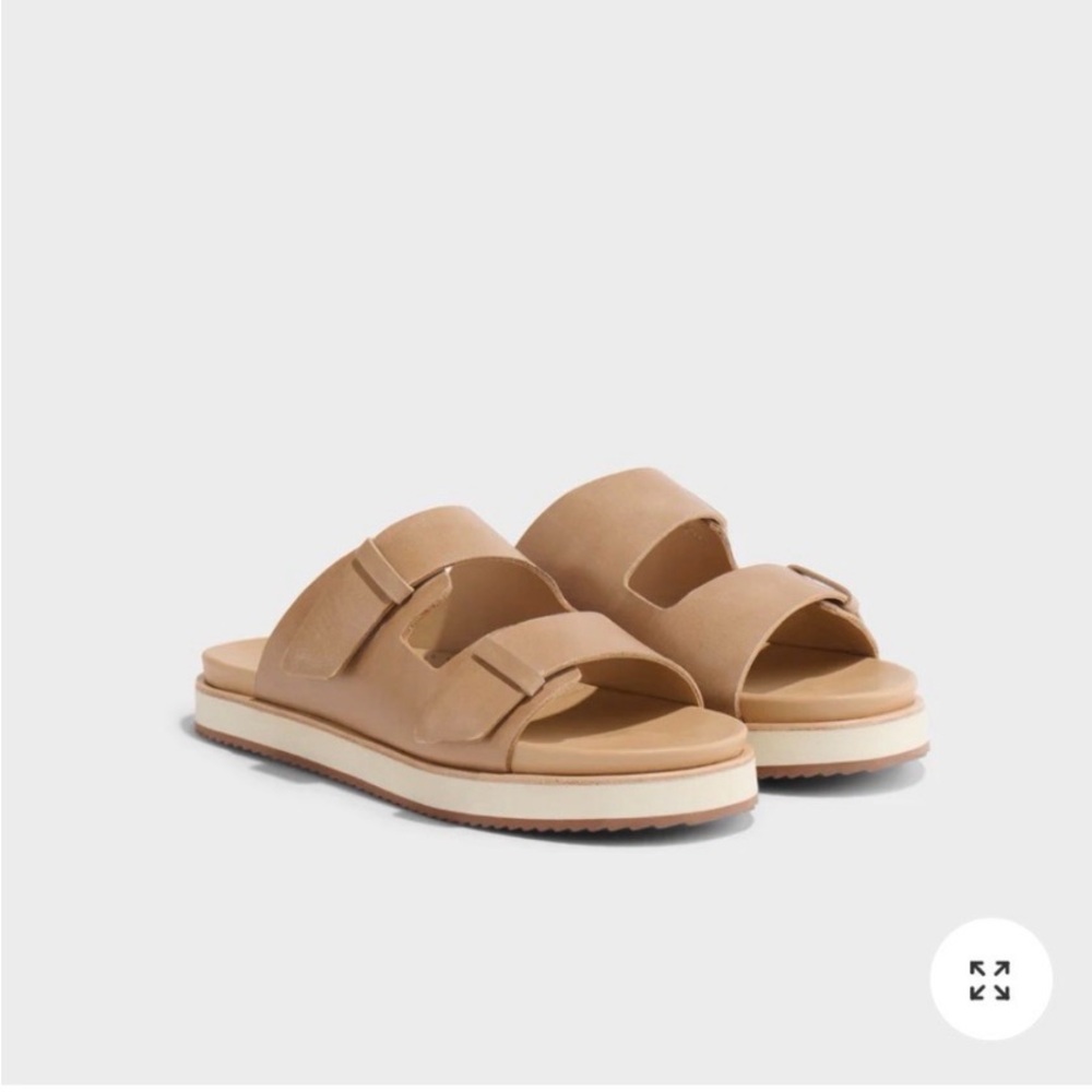 NIB Nisolo Ella Flatform Slide Almond  Size 8